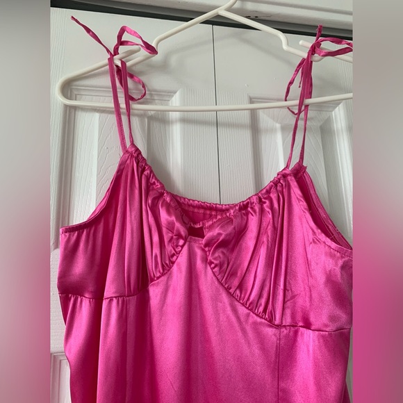 H&M Barbie Pink Satin Slip Dress *Brand new, never worn* (size M) - Picture 2 of 4